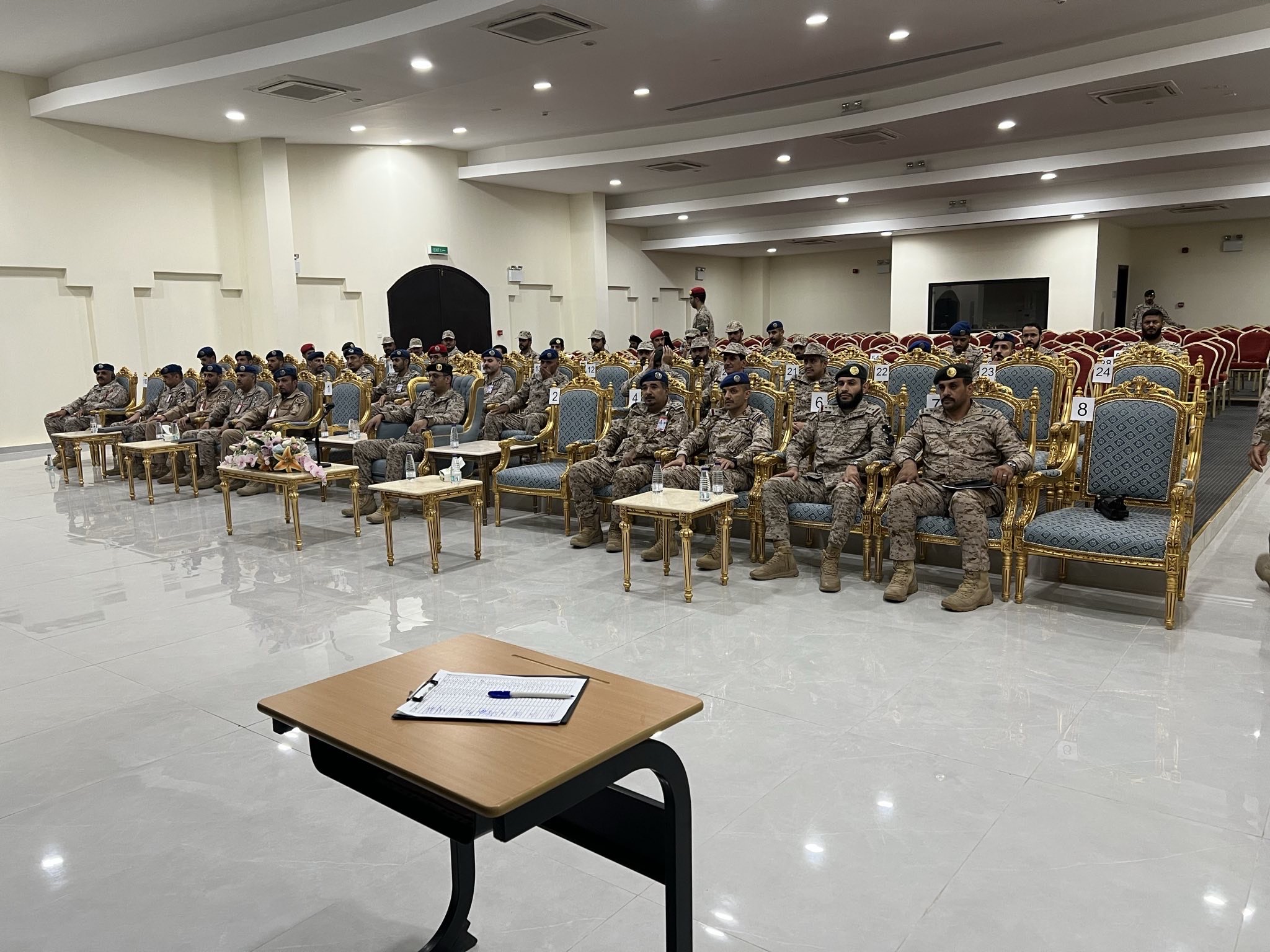 Saudi officers in a Falcon Forge classroom